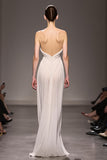 Elegant Ivory Sheath Strapless Ruched Maxi Backless Evening Dress