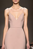 Maxi Champagne Satin Mermaid Backless Evening Dress