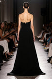 Maxi Black Sheath Strapless Elegant Evening Dress