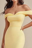Black Off the Shoulder Satin Maxi Mermaid Evening Dress