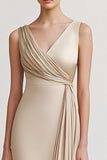 Black V-Neck Sheath Maxi Evening Dress with Ruffles
