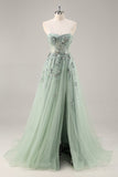 Maxi Sparkly Navy Corset Sweetheart Prom Dress with Appliques