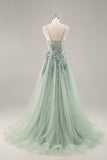 Maxi Sparkly Navy Corset Sweetheart Prom Dress with Appliques