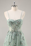 Maxi Sparkly Navy Corset Sweetheart Prom Dress with Appliques