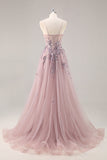 Maxi Sparkly Navy Corset Sweetheart Prom Dress with Appliques
