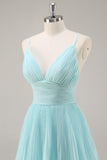 Chiffon A Line Green Tiered Maxi Pleated Prom Dress
