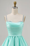 Sparkly Fuchsia Ruched Satin Short Prom Dress with Beading