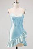 Sparkly Yellow Sweetheart Corset Short Cocktail Dress with Beading
