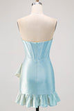 Sparkly Yellow Sweetheart Corset Short Cocktail Dress with Beading