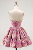 Blush A Line Fluffy Corset Short Cocktail Dress