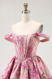 Blush A Line Fluffy Corset Short Cocktail Dress