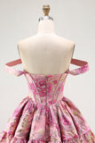 Blush A Line Fluffy Corset Short Cocktail Dress