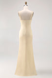 Daffodil Ruched Mermaid Long Wedding Guest Dress with Slit