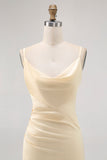 Daffodil Ruched Mermaid Long Wedding Guest Dress with Slit