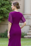 Black Sheath Ruched Round Neck Maxi Mother of the Bride Dress with Drape