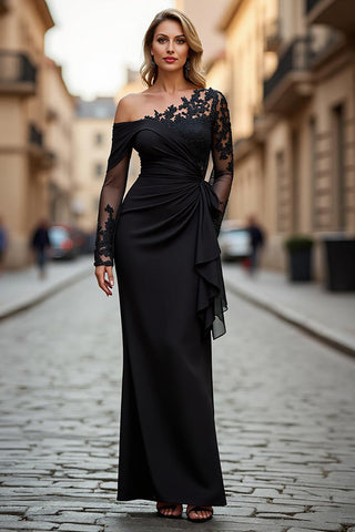 lou and grey athletic dress BABARONI Chiffon Steel Grey Bridesmaid Dresses A-line One Shoulder  Sleeveless Floor-length  BABARONI UK