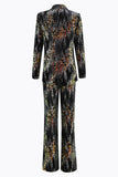 Sparkly Black 2 Piece Peak Lapel Sequin Women Prom Suits