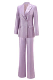 Wisteria Satin 2 Piece Peak Lapel Women Prom Suits