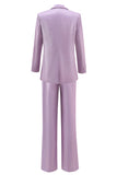 Wisteria Satin 2 Piece Peak Lapel Women Prom Suits