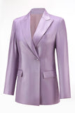 Wisteria Satin 2 Piece Peak Lapel Women Prom Suits