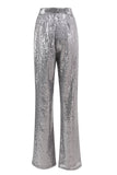 Sparkly Silver 2 Piece Notched Lapel Sequin Women Prom Suits