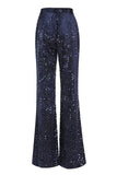 Sparkly Navy 2 Piece Double Breasted Sequin Women Prom Suits