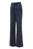 Sparkly Navy 2 Piece Double Breasted Sequin Women Prom Suits