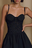A Line Spaghetti Straps Short Little Black Dress