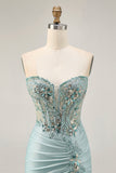 Sparkly Corset Lilac Tight Short Cocktail Dress with Beading