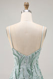 Sparkly Beaded Green Tight Short Prom Dress with Sequins