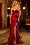 Red Sparkly Sweetheart Mermaid Long Prom Dress with Sequins