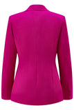 Dark Fuchsia 2 Piece Notched Lapel Women Prom Suits