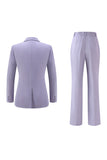 Lilac Peak Lapel 2 Piece Women Prom Suits with Sash