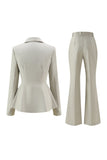 Grey Green 2 Piece Notched Lapel Women Prom Suits