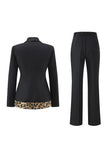 Black 2 Piece Shawl Lapel Women Prom Suits with Bow