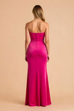 Black Sheath Sweetheart Ruched Long Bridesmaid Dress