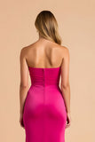 Black Sheath Sweetheart Ruched Long Bridesmaid Dress