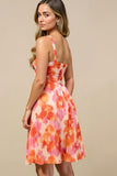 Short Sunset A Line Chiffon Summer Wedding Guest Dress with Pleats