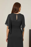 Dark Green Ruched Sheath V-Neck Maxi Mother of the Bride Dress with Ruffles