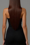 Black Sheath V Neck 3D Flowers Maxi Formal Dress with Slit