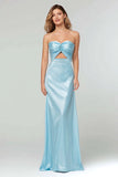 Black Sweetheart Sheath Satin Maxi Formal Dress