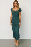 Cabernet Sheath Ruched Off the Shoulder Long Bridesmaid Dress