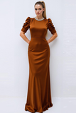 Royal Blue Satin Mermaid Maxi Formal Dress with Beading