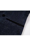 Glitter Navy 2 Piece Shawl Lapel Prom Men's Suits