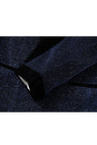 Glitter Navy 2 Piece Shawl Lapel Prom Men's Suits