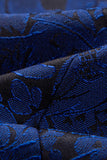 2 Piece Blue Jacquard One Button Shawl Lapel Prom Men's Suits