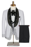 Sparkly 3 Piece Black High End Prom Men's Suits with Rhinestones