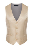 3 Piece Khaki Double Breasted Jacquard Gorgeous Prom Men's Suits