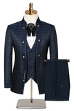 3 Piece Khaki Double Breasted Jacquard Gorgeous Prom Men's Suits