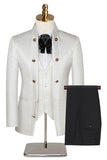 3 Piece Khaki Double Breasted Jacquard Gorgeous Prom Men's Suits